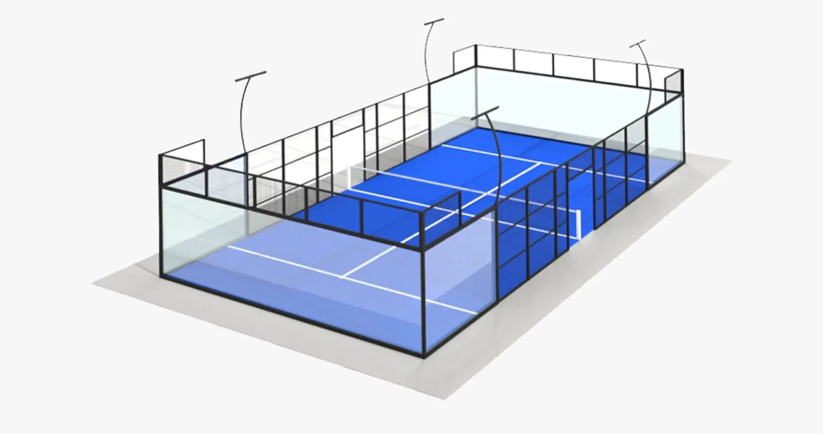 Campo da padel Wing. Fornitura ed istallazione campi da Padel. 3bpadel.com