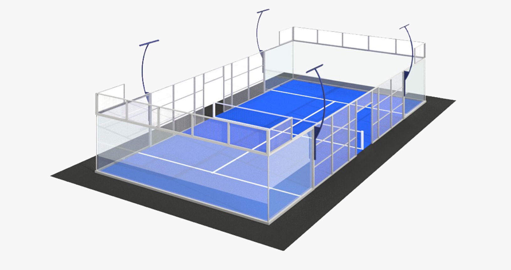 Campo da padel Hybrid. Fornitura ed istallazione campi da Padel. 3bpadel.com